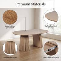 Table à manger extensible en bois massif de luxe nordique moderne, rail silencieux robuste 1200-2000mm, vente en gros