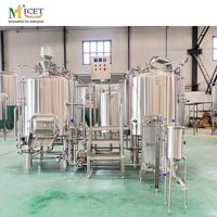 Equipo de Cervecería MICET de 500L, 600L y 800L, Método de Calentamiento a Vapor, Equipo de Elaboración de Cerveza de 2 Recipientes con Controlador PID