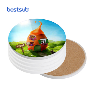 Керамические автомобильные подставки под заказ, круглые белые пустые сублимационные заготовки в классическом стиле, оптовая продажа, пробки - Product Image 4