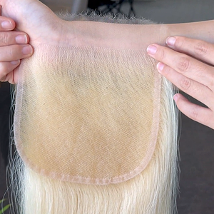 ผมแท้บราซิล 100% สี 613 #   สี 5x5 แบบตรง  HD  ผ้าปิดผมแบบโปร่งใส ไม่พันกัน ไม่หลุดร่วง - Product Image 4