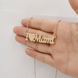 Collar con colgante de acero inoxidable para mamás, joyería de 18k, chapado en oro - Product Image 3