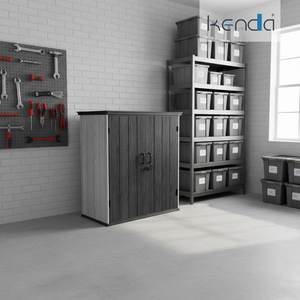 <span class=keywords><strong>Armoire</strong></span> de rangement extérieure légère en <span class=keywords><strong>PVC</strong></span> et acier robuste Kenda avec portes doubles verrouillables anti-moisissure pour usage domestique - Product Image 1