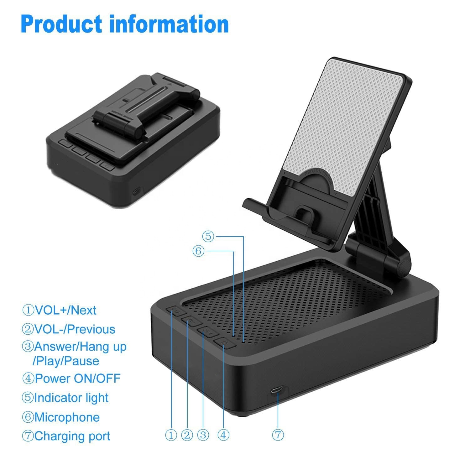 Cell Phone Stand with Wireless Bluetooth Speaker and Anti-Slip Base HD Surround Sound Perfect for Home and Outdoors · image 4
