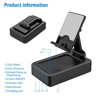 Support de téléphone portable avec haut-parleur Bluetooth sans fil et base antidérapante Son surround HD Parfait pour la maison et l'extérieur