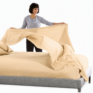 Vente en gros de housse de <span class=keywords><strong>couette</strong></span> en satin de bambou 100% tissé et ensemble de draps king size 400TC pour usage domestique - Product Image 1