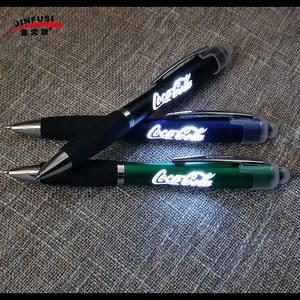 Jinfusi OEM özel Logo ile Led ışık Up hediye yumuşak dokunmatik ekran kalemi, Logo ile Stylus promosyon tükenmez kalem - Product Image 3