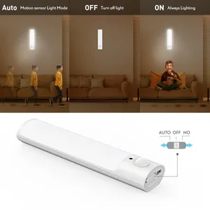 Smart Rechargeable Battery Powered Motion Sensing LED Night Light For Home Bedroom Corridor