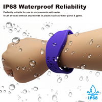 Gelang RFID Silikon untuk Olahraga Kebugaran di Gym, Pita Penyerap Keringat Elastis F08 NTAG213 Chip Pintar NFC