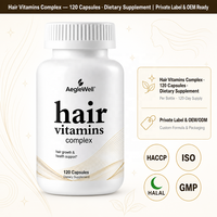 Capsules de Vitamines Capillaires à Marque Blanche, Complexe de 120 Comprimés, Capsules de Biotine, Complément pour la Croissance des Cheveux, Service OEM ODM