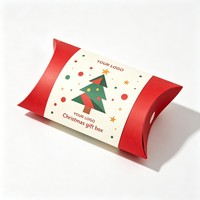 Kotak Kertas Natal Bentuk Bantal Daur Ulang Grosir Murah untuk Permen Gantungan Kunci Hadiah Mainan Kemasan Snack