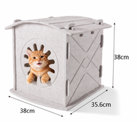 Nichoir pour chat en feutre, chauffant, couvert, portable, résistant aux griffures, isolation thermique, design moderne et élégant pour petits animaux
