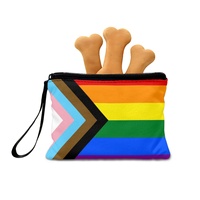 Dompet Koin Lipat Kustom Pola Pelangi Gay untuk Bertema Progress-Pride, Dompet Mini untuk Dibawa di Saku, Dompet Mini untuk Belanja