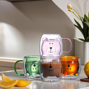 <span class=keywords><strong>Taza</strong></span> <span class=keywords><strong>de</strong></span> café <span class=keywords><strong>de</strong></span> <span class=keywords><strong>vidrio</strong></span> <span class=keywords><strong>de</strong></span> <span class=keywords><strong>doble</strong></span> <span class=keywords><strong>pared</strong></span> con forma <span class=keywords><strong>de</strong></span> oso <span class=keywords><strong>de</strong></span> borosilicato <span class=keywords><strong>de</strong></span> diferentes colores <span class=keywords><strong>de</strong></span> 250ml con asa - Product Image 6