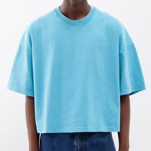 260G 100% Cotton Sang Trọng Miễn Phí Kích Thước Cắt Boxy T Áo Sơ Mi Chất Lượng Cao Biểu Tượng Tùy Chỉnh Trống Đồng Bằng Áo Thun Nam - Product Image 1