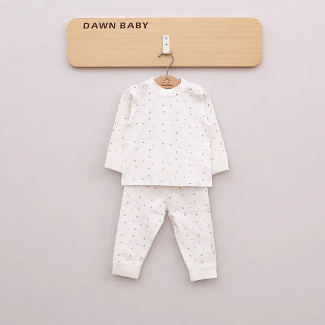 competitive price 100% cotton long sleeve infant baby bodysuit set sleep suits baby pajama set with shoulder buttons