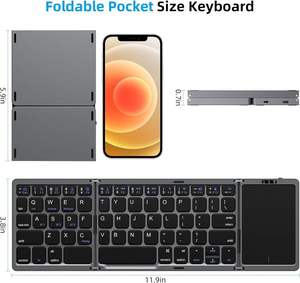 Foldable Keyboard Wireless bluetooth for Z Fold 7 Foldable bluetooth Keyboard with Phone <b>Stand</b> and Long Battery - Product Image 2
