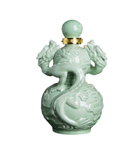 Vase de table en porcelaine Art Déco de Jingdezhen, forme de gourde, vert émaillé, double dragon, décoration d'intérieur, bouteille à vin