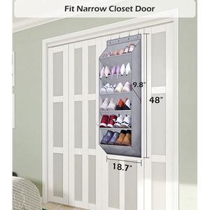 Large Fabric Over the Door Shoe Organizer with Deep Pockets Hanging Shoe Rack <b>Storage</b> for Home - Product Image 5
