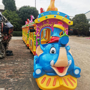 <span class=keywords><strong>Tren</strong></span> elefante Equipo de entretenimiento Fábrica de producción Sin pista Dibujos animados Trenes para niños en venta - Product Image 2