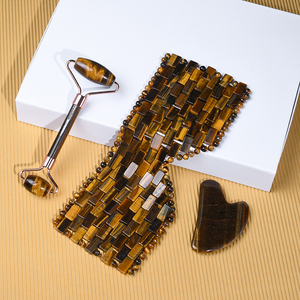 Rosa quarzo giada rullo Guasha maschera <span class=keywords><strong>viso</strong></span> Set Logo personalizzato <span class=keywords><strong>pietra</strong></span> di cristallo naturale rullo Gua Sha maschera massaggiatore maschera - Product Image 6