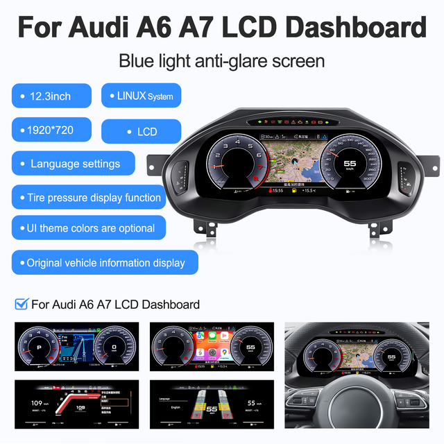 For Audi A6 A7 2013-2018 Navihua New Design Car Digital Cluster Carplay LCD Dashboard Speedometer Linux System Virtual Cockpit