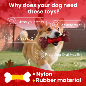 耐久性のある環境に優しい犬の噛むおもちゃ骨安全なバイト耐性歯ブラシスティックペットおもちゃ - Product Image 5