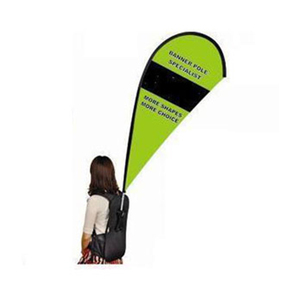 Custom Outdoor Promotional Marketing Street Advertising Backpack Flag Banner 100% Polyester Material Aluminum Fiberglass Pole