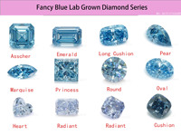 Diamant bleu fantaisie de haute qualité CVD 1 carat 1,2 carat 1,8 carat Diamant bleu de laboratoire certifié GEMID Diamant bleu cultivé en laboratoire