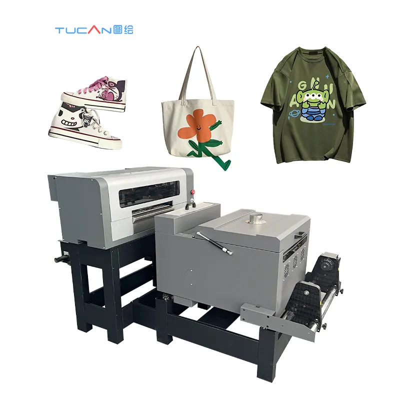 TUCAN 402 daul xp600 testine di stampa DTF stampante e shaker macchina