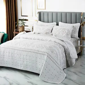 被子床上用品床罩定制标志奢华刺绣床罩套装100% 棉床罩