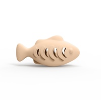 Jouet à mâcher interactif en silicone en forme de poisson, infusé à la catnip, pour le soin dentaire, résistant aux morsures, distributeur de nourriture lent pour chats d'intérieur
