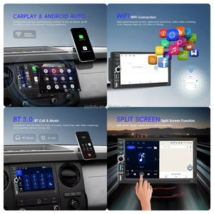 Podofo 4+64G Android 2din Car Radio 7inch Car Audio Single Knob Wireless Carplay/Android Auto GPS WiFi Radio Para Auto OEM ODM - Product Image 3