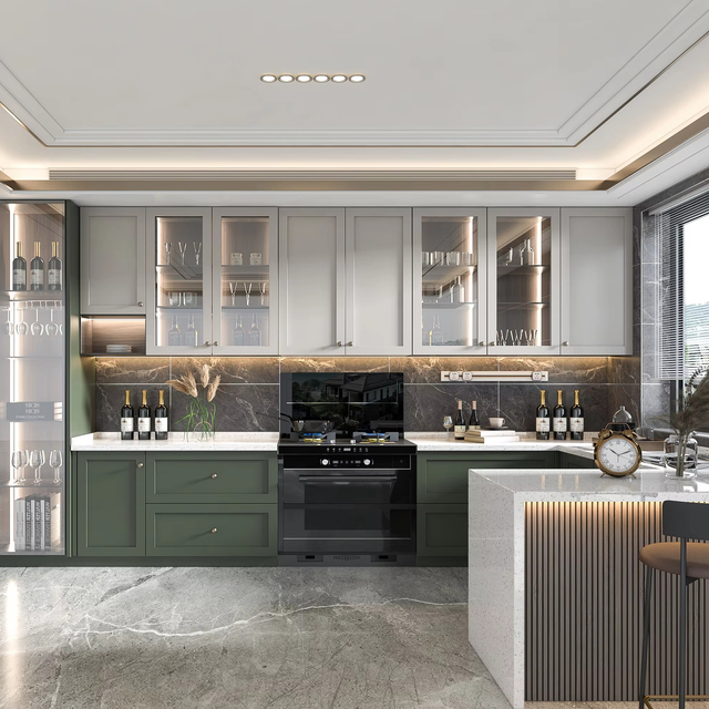 Factory-Direct Custom Melamine Kitchen Cabinet Sets Automated Compact Furniture Included Whole Kitchen Solution Modern Homes