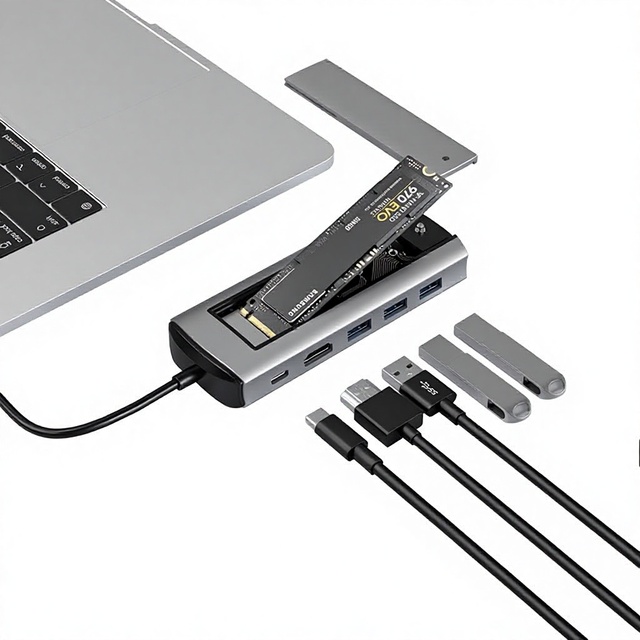 Type-C Docking Station Multi-Function USB Hub for USB 3.0 USB-C Ports 10 Ports for SSD/M2 External Hard Drive Enclosure