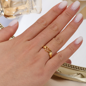 Anello Aperto Regolabile con Gesto della Mano 3D a Forma di Cuore, Regalo Romantico per San Valentino, <span class=keywords><strong>Amore</strong></span> Eterno, Abbraccio Infinito, Anello per Coppie - Product Image 3