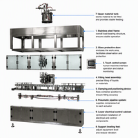 Machine de remplissage de pâte à piston entièrement automatique à plusieurs buses, en acier inoxydable 304 316 de qualité alimentaire, pour l'industrie alimentaire et chimique