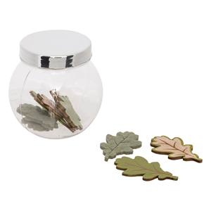 Juego de 9 piezas de madera con forma de hoja verde, 7.5x5.5 cm de altura, 7.5 cm. - Product Image 1