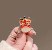 Broche créative Danse du Lion en alliage de zinc, épingle de revers, décoration de vêtement, cadeau promotionnel