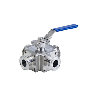 Robinet à boisseau sphérique à brides en acier inoxydable, 3 ou 4 voies, DN50 PN16 ANSI 150LB, à commande manuelle, pour le déviationnement et le mélange de fluides, avec ports L, T, LL - Product Image 3