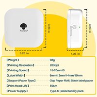 Phomemo Q30 Mini Imprimante Thermique Portable 203dpi Étiqueteuse Machine Smartphone 12mm Max Papier Sans Fil Autocollant Code Barres