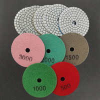 Tampons de polissage diamantés de 3 pouces pierre de granit humide/sec grain 40-2000 # crochet et boucle support perceuse meuleuse polisseuse béton marbre