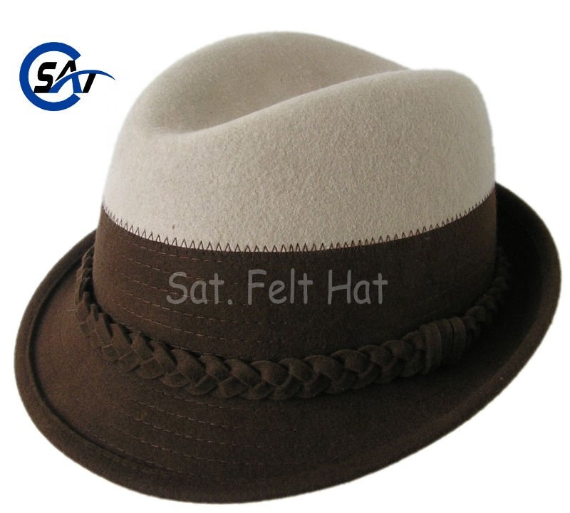 Модная двухцветная женская шляпа homburg из 100% шерсти