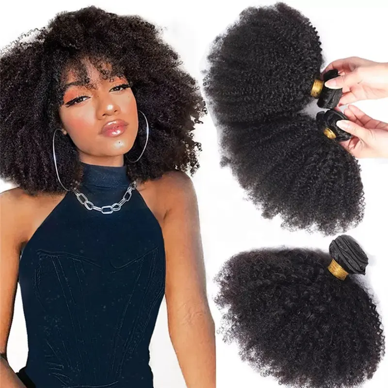 Raw Virgin Human Hair Cheap Brazilian Human Hair Afro Extensions Bundles Afro Kinky Curly Bulk Human Hair