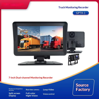 Caméra de recul étanche à double objectif pour camion lourd, écran IPS 7 pouces 1080p, affichage sur console centrale pour véhicule commercial