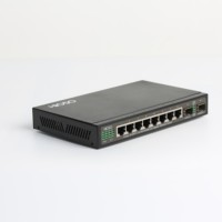 8 GE Port POE Switch Jaringan dengan 2 Port SFP Uplink POE Switch 10/100/1000Mbps DC48V 200W Ethernet Switch Jaringan