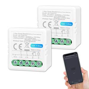 Interruptor de relé inteligente Antela de 10A y 1 vía con Wi-Fi y Bluetooth para automatización del hogar, compatible con Alexa y Google Home. - Product Image 1