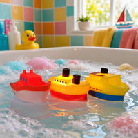 Jouet de bain lumineux en forme d'avion, flottant, clignotant, en caoutchouc, jouet de transport, lumière LED à changement de couleur, animaux pour le bain