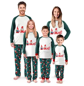 圣诞快乐母亲父亲儿童搭配圣诞睡衣套装矮人印花家庭搭配圣诞睡衣套装
