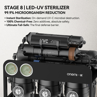 Système de filtration d'eau RO sans réservoir 600 GPD 8 étapes OEM électrique, alcalin et minéral, double manomètre, pour aquarium et fontaine à eau potable, en plastique, pour hôtel