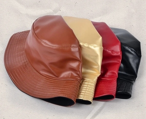 <b>Reversible</b> Double Side Wear Pu Leather Rain Waterproof Fishmen Cap <b>Bucket</b> Beach Sun Fishing <b>Hat</b> - Product Image 2